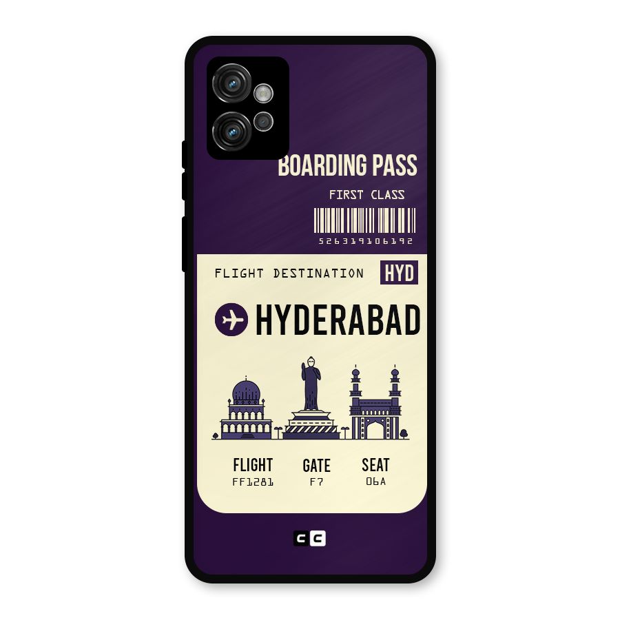 Hyderabad Boarding Pass Metal Back Case for Moto G32