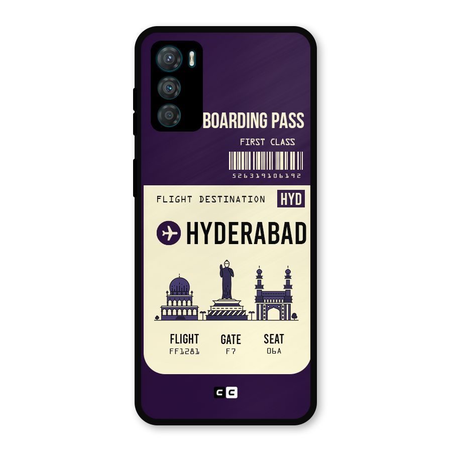 Hyderabad Boarding Pass Metal Back Case for Moto G42