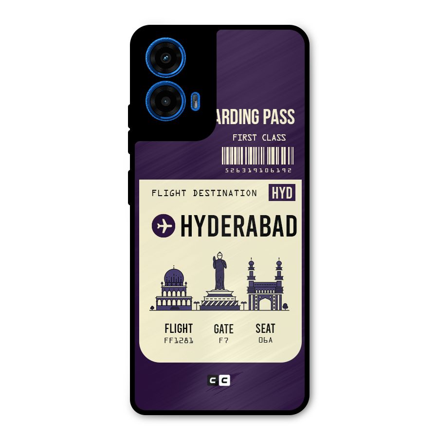 Hyderabad Boarding Pass Metal Back Case for Moto G45