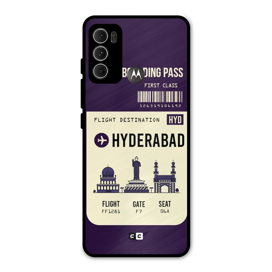 Hyderabad Boarding Pass Metal Back Case for Moto G60