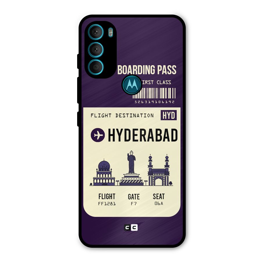 Hyderabad Boarding Pass Metal Back Case for Moto G71 5G
