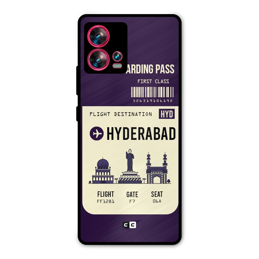 Hyderabad Boarding Pass Metal Back Case for Motorola Edge 30 Fusion