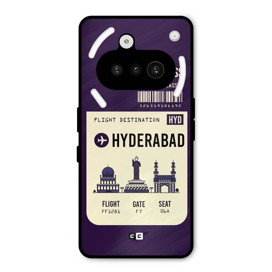Hyderabad Boarding Pass Metal Back Case for Nothing Phone 3a