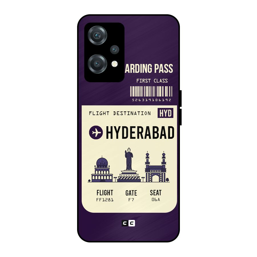 Hyderabad Boarding Pass Metal Back Case for OnePlus Nord CE 2 Lite 5G