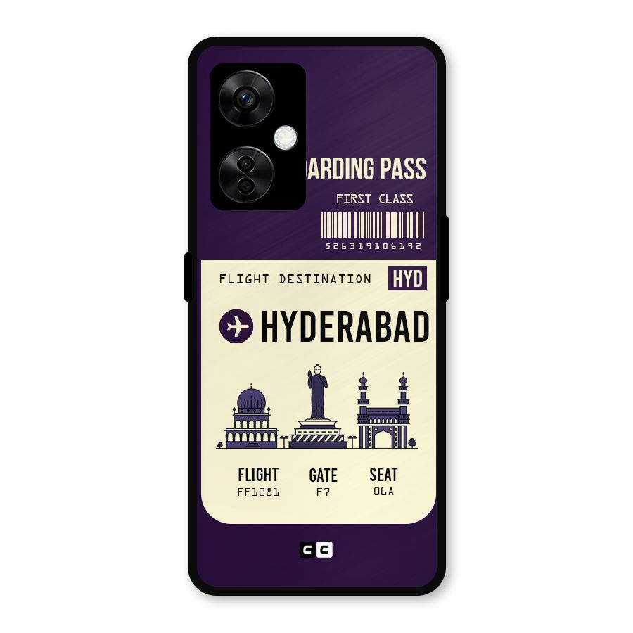 Hyderabad Boarding Pass Metal Back Case for OnePlus Nord CE 3 Lite