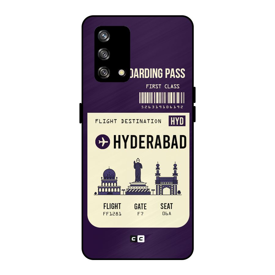 Hyderabad Boarding Pass Metal Back Case for Oppo F19