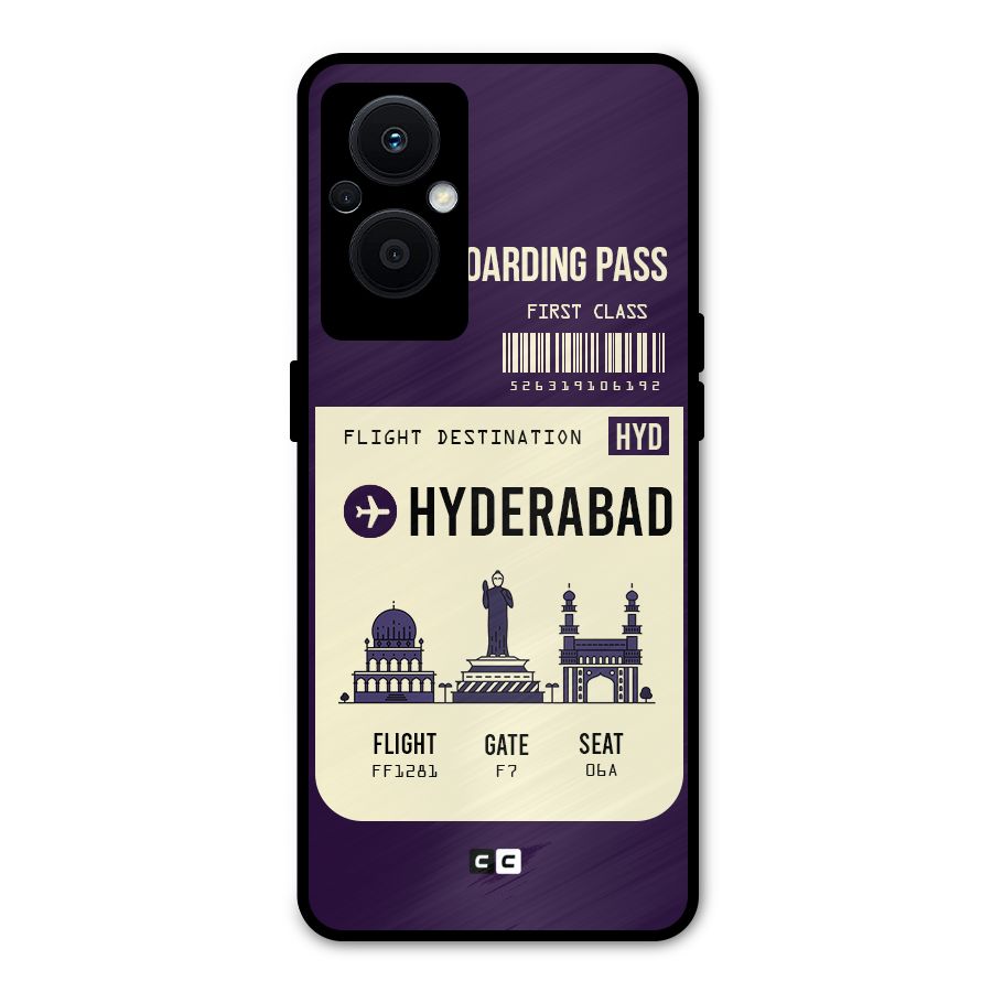 Hyderabad Boarding Pass Metal Back Case for Oppo F21s Pro 5G