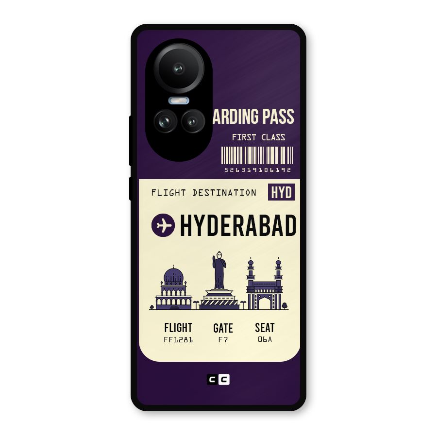 Hyderabad Boarding Pass Metal Back Case for Oppo Reno10 Pro