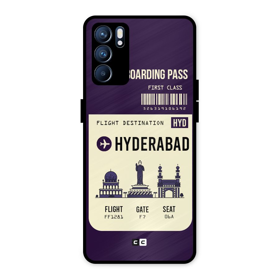 Hyderabad Boarding Pass Metal Back Case for Oppo Reno6 5G