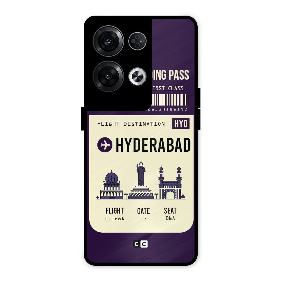 Hyderabad Boarding Pass Metal Back Case for Oppo Reno8 Pro 5G