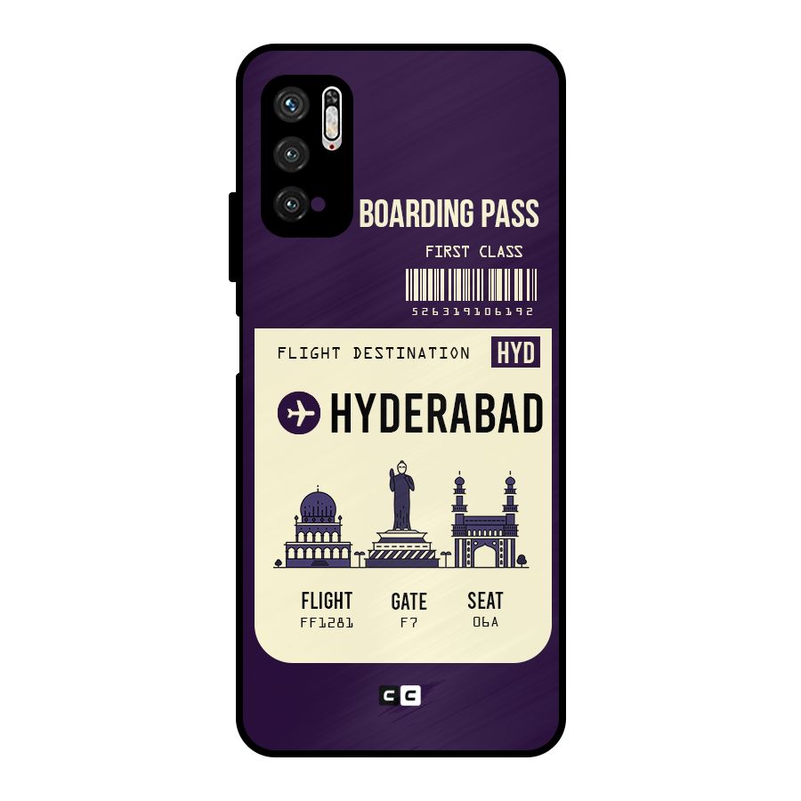 Hyderabad Boarding Pass Metal Back Case for Poco M3 Pro 5G