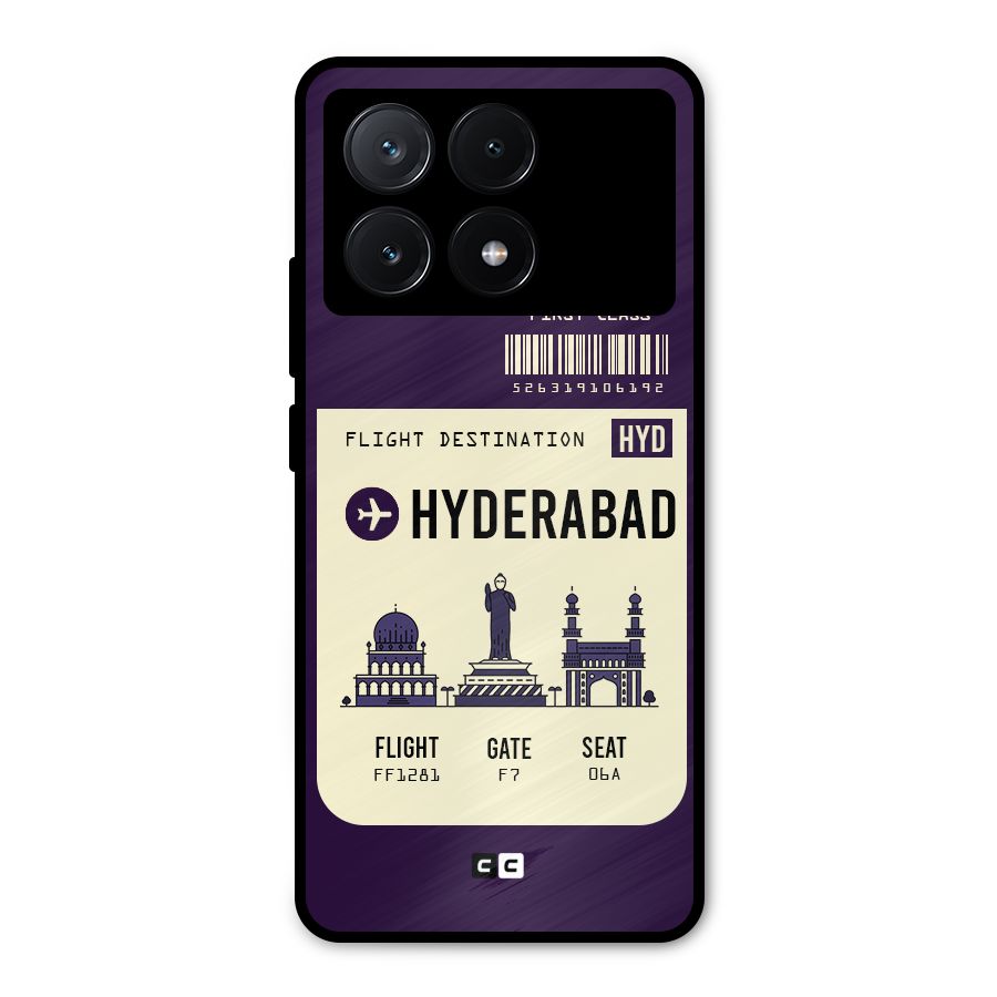 Hyderabad Boarding Pass Metal Back Case for Poco X6 Pro