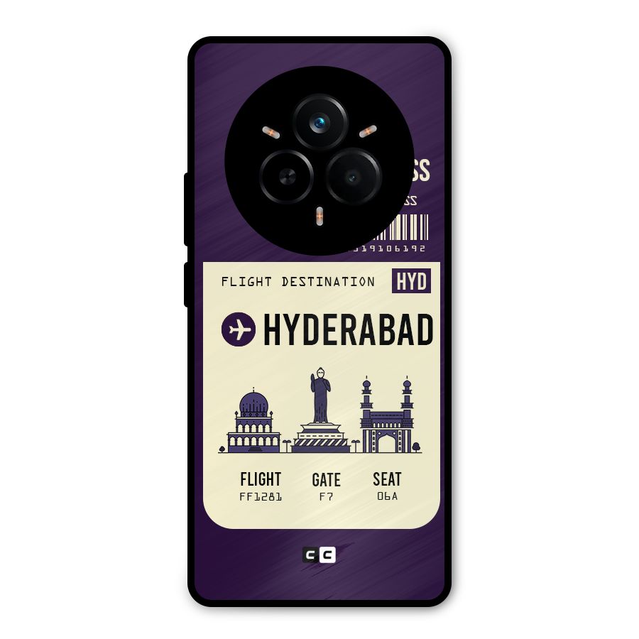 Hyderabad Boarding Pass Metal Back Case for Realme 14 Pro