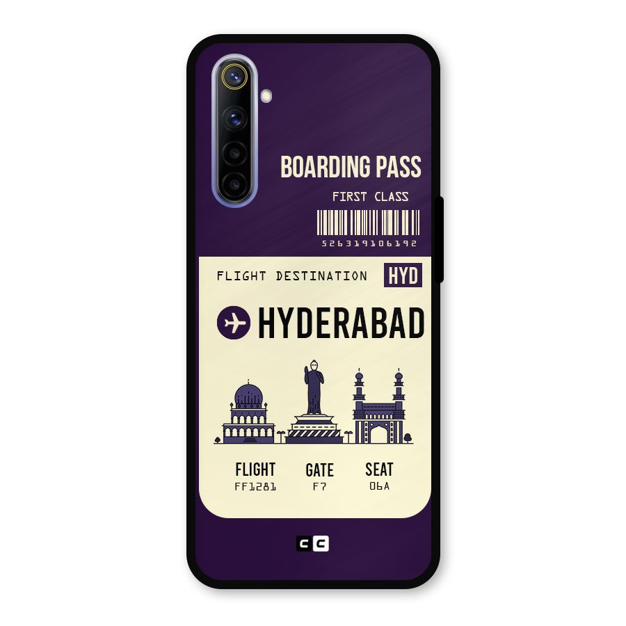 Hyderabad Boarding Pass Metal Back Case for Realme 6