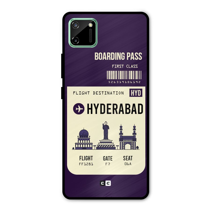 Hyderabad Boarding Pass Metal Back Case for Realme C11