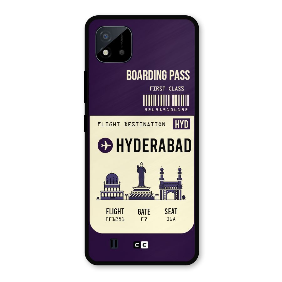 Hyderabad Boarding Pass Metal Back Case for Realme C11 2021