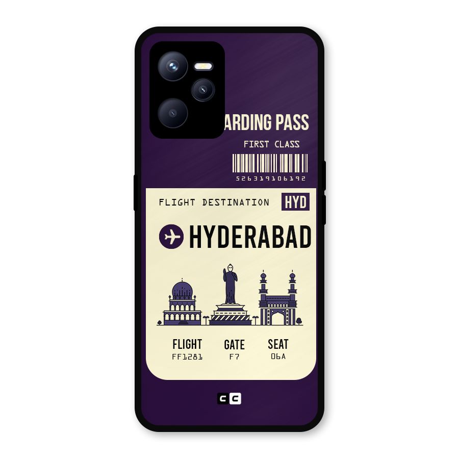 Hyderabad Boarding Pass Metal Back Case for Realme C35