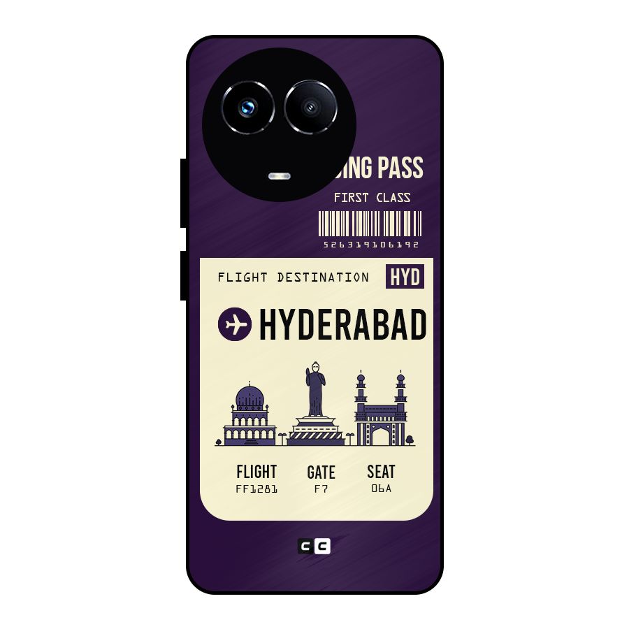 Hyderabad Boarding Pass Metal Back Case for Realme Narzo 60X