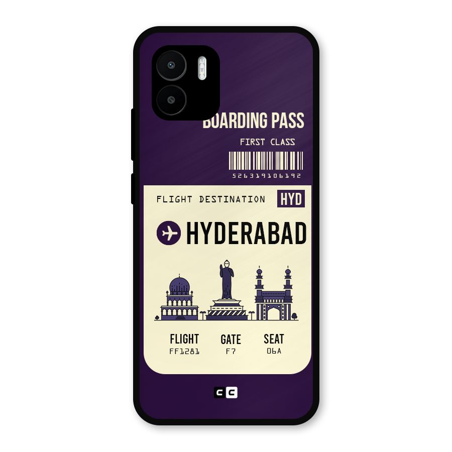Hyderabad Boarding Pass Metal Back Case for Redmi A2