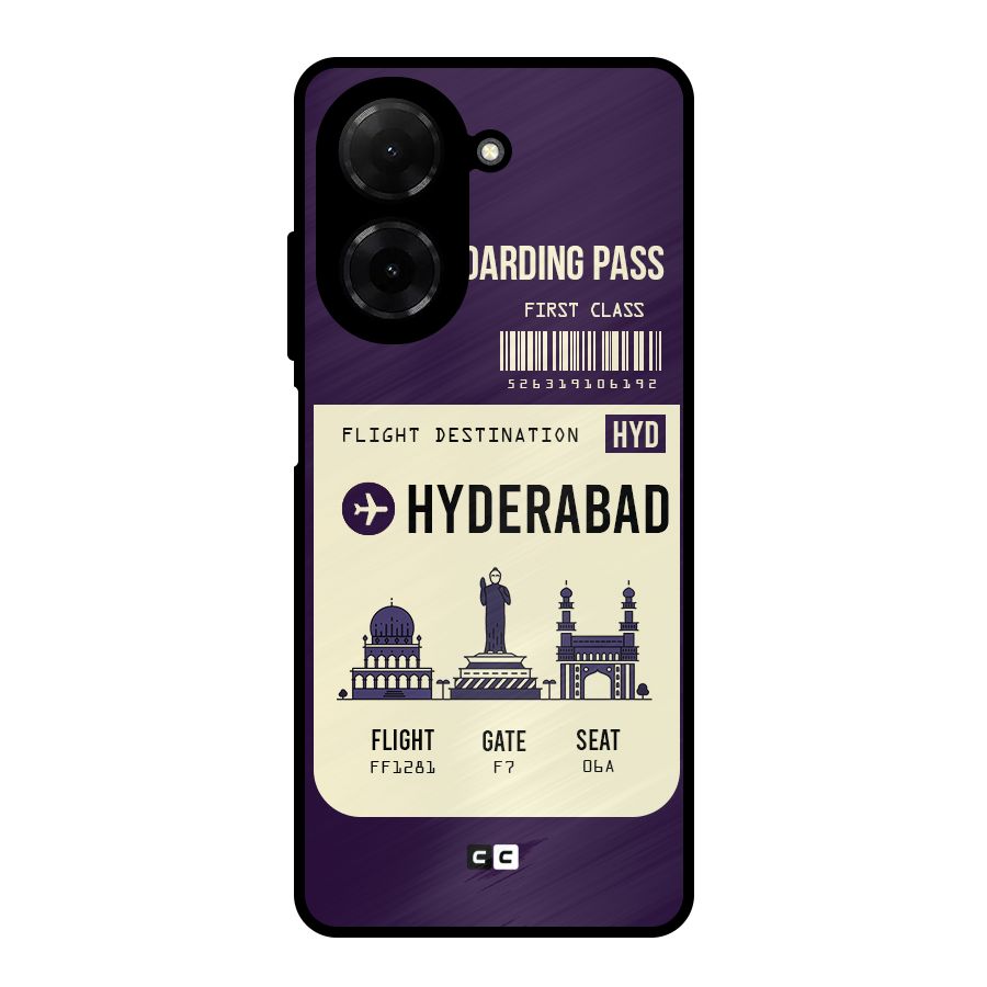 Hyderabad Boarding Pass Metal Back Case for Redmi A5 4G