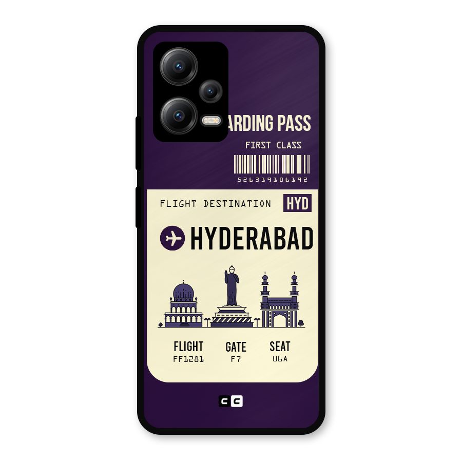 Hyderabad Boarding Pass Metal Back Case for Redmi Note 12 5G