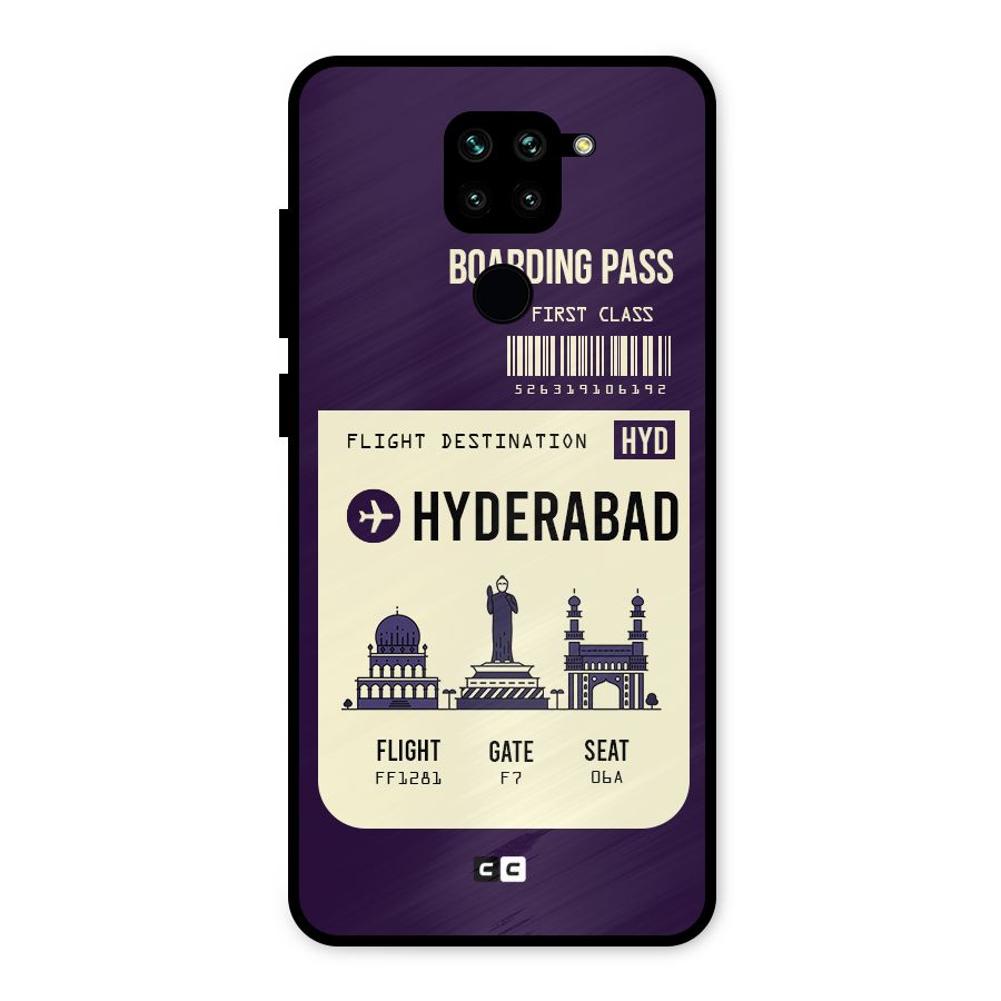 Hyderabad Boarding Pass Metal Back Case for Redmi Note 9