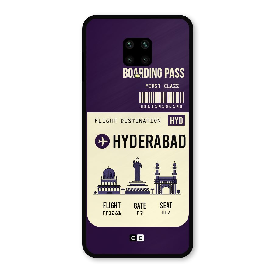 Hyderabad Boarding Pass Metal Back Case for Redmi Note 9 Pro