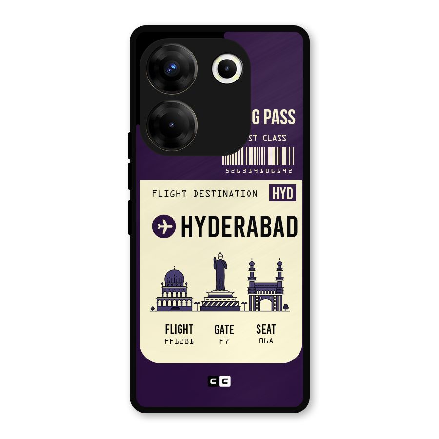 Hyderabad Boarding Pass Metal Back Case for Tecno Camon 20 Pro