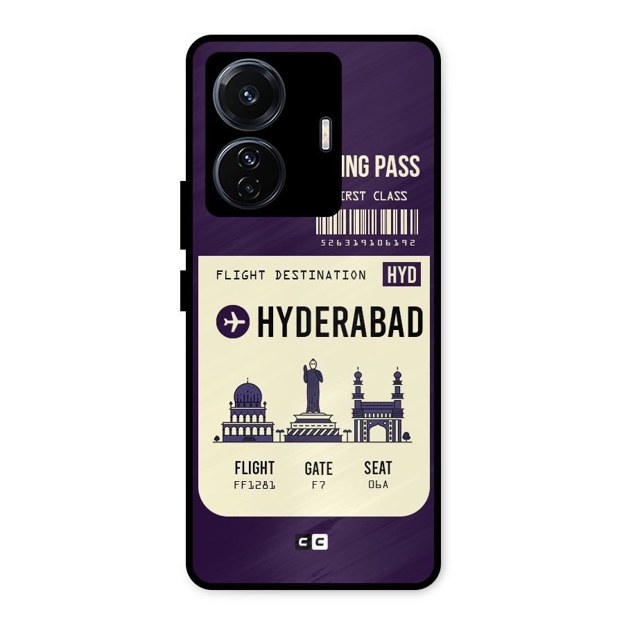 Hyderabad Boarding Pass Metal Back Case for Vivo T1 Pro