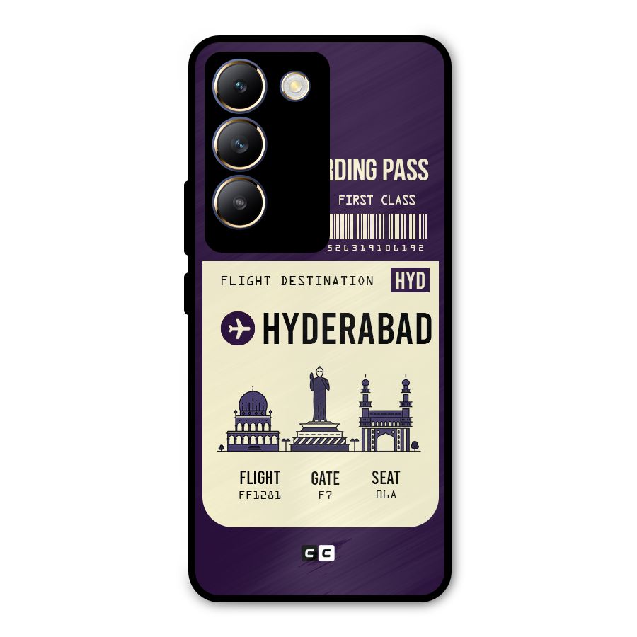 Hyderabad Boarding Pass Metal Back Case for Vivo T3 5G