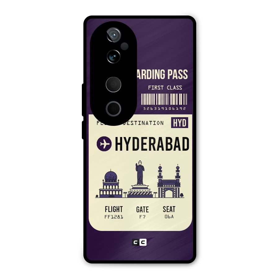 Hyderabad Boarding Pass Metal Back Case for Vivo T3 Ultra