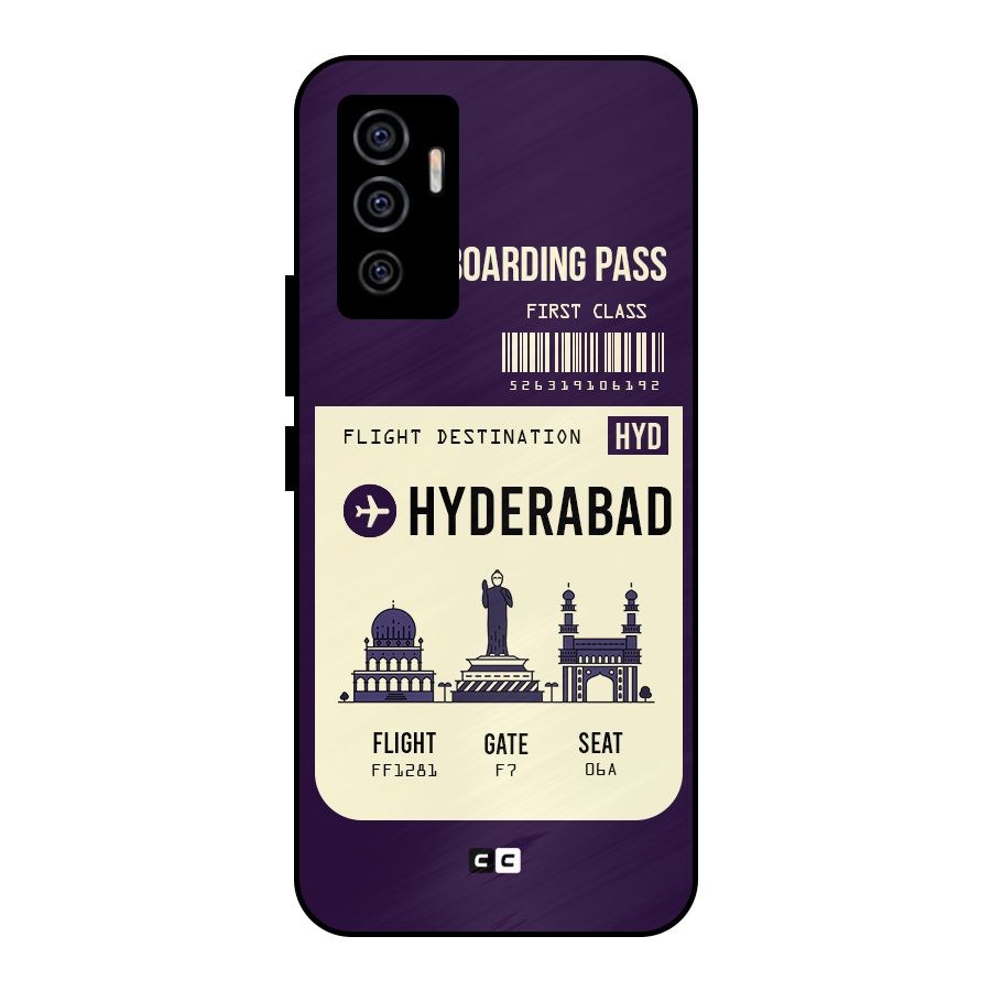 Hyderabad Boarding Pass Metal Back Case for Vivo V23e