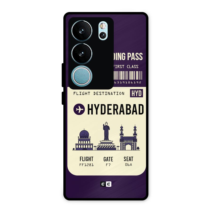 Hyderabad Boarding Pass Metal Back Case for Vivo V29