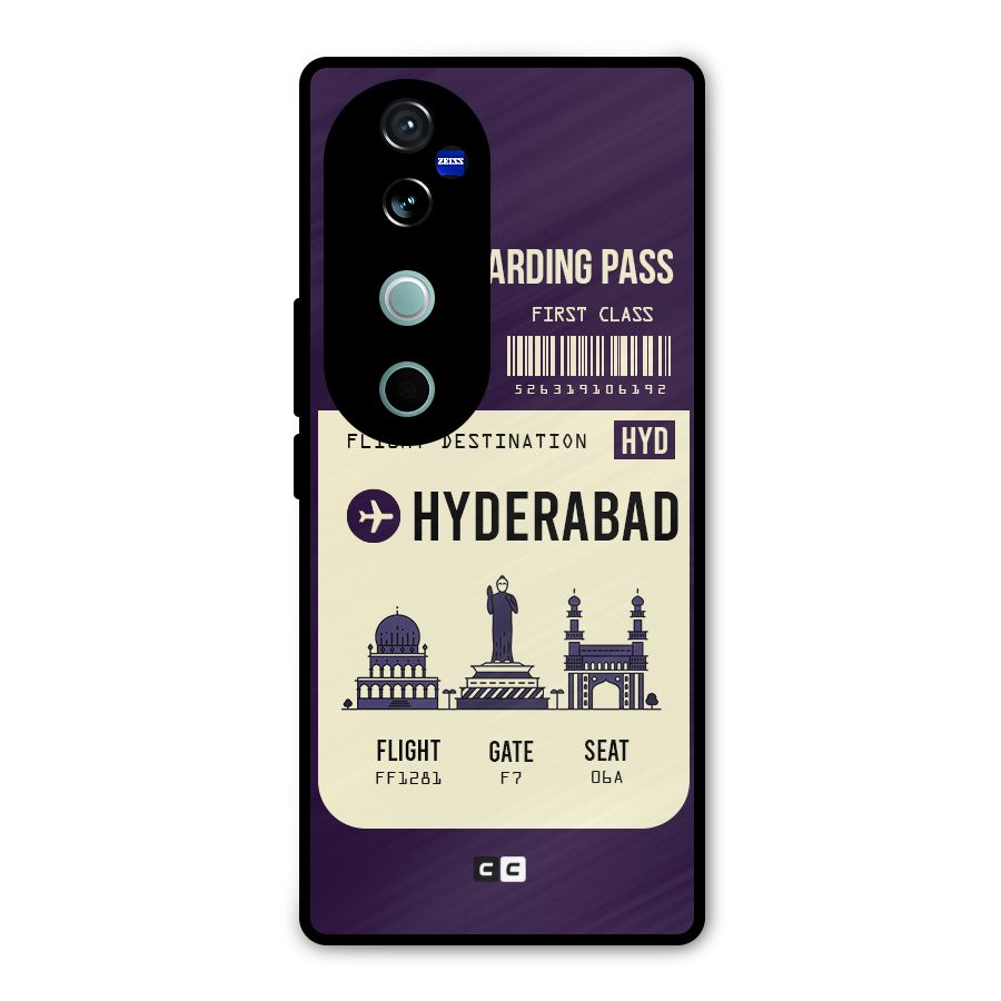 Hyderabad Boarding Pass Metal Back Case for Vivo V40