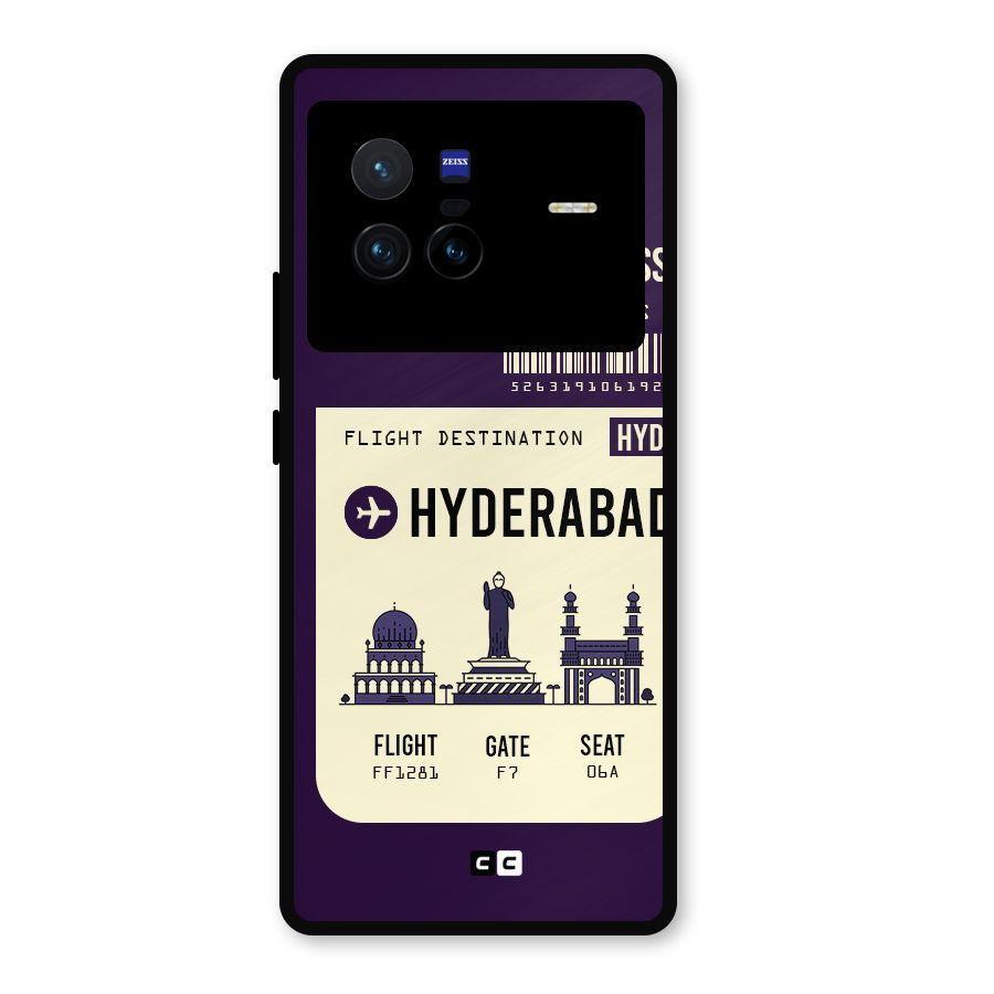 Hyderabad Boarding Pass Metal Back Case for Vivo X80