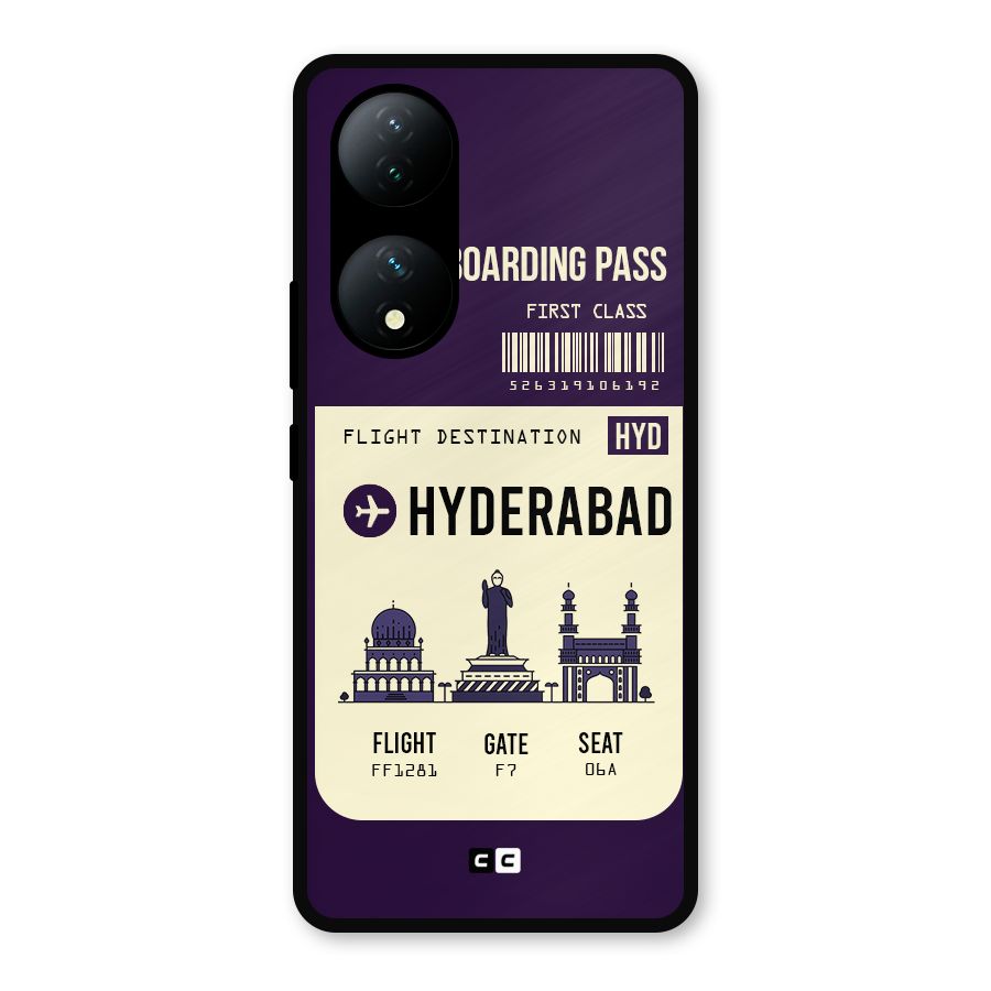 Hyderabad Boarding Pass Metal Back Case for Vivo Y100a