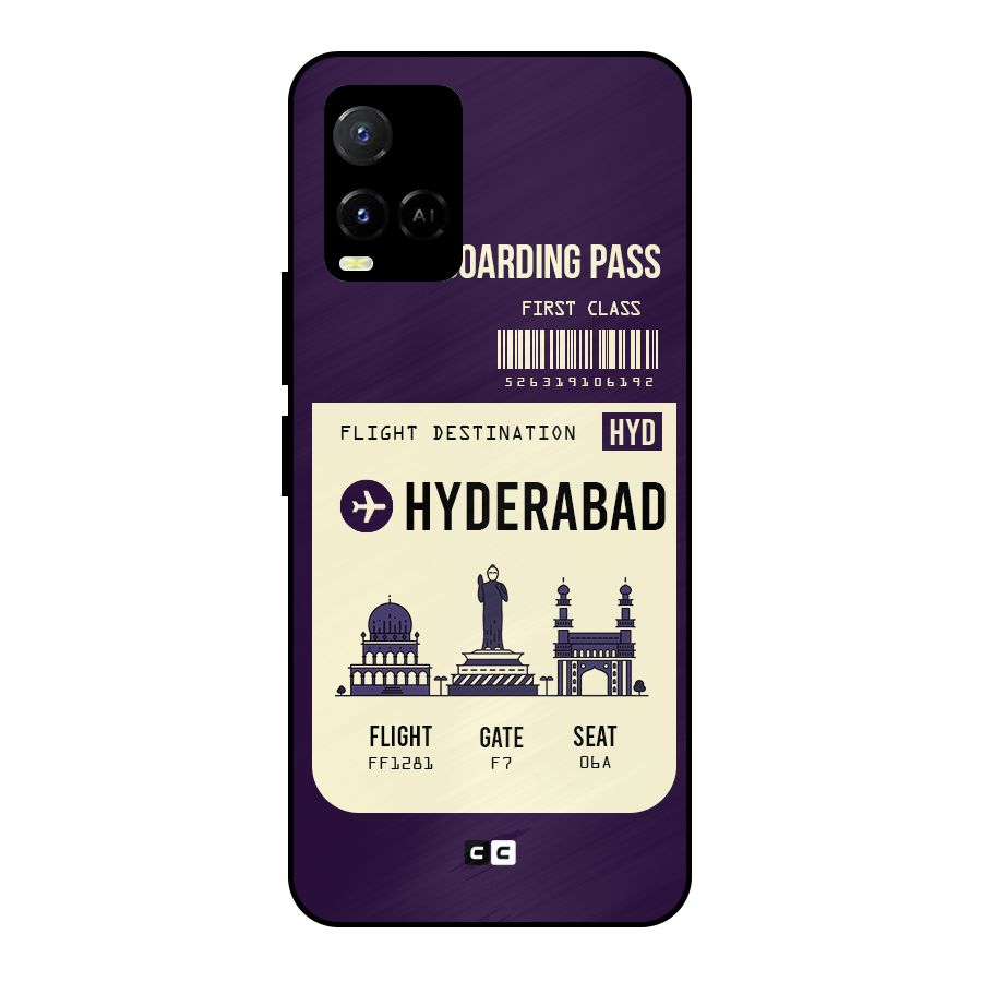 Hyderabad Boarding Pass Metal Back Case for Vivo Y21