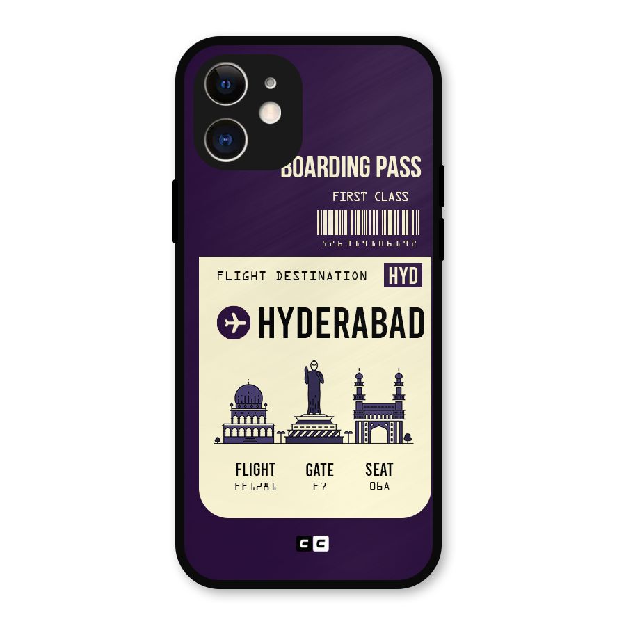 Hyderabad Boarding Pass Metal Back Case for iPhone 12