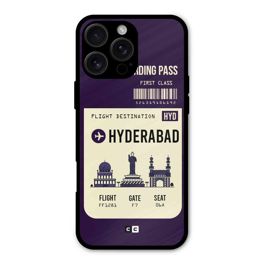 Hyderabad Boarding Pass Metal Back Case for iPhone 16 Pro Max