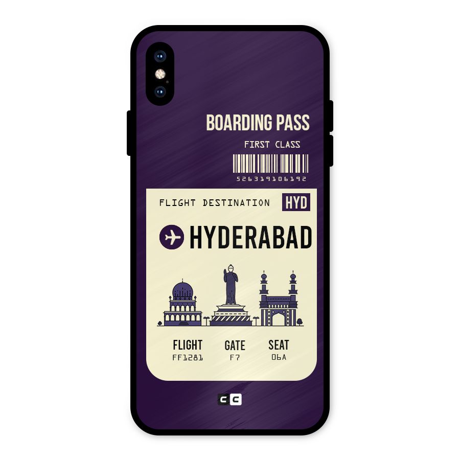 Hyderabad Boarding Pass Metal Back Case for iPhone XS Max