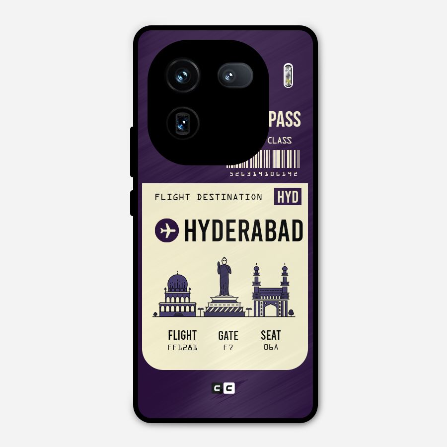 Hyderabad Boarding Pass Metal Back Case for iQOO 12
