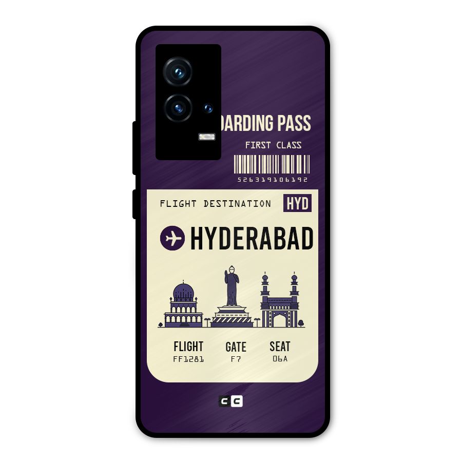 Hyderabad Boarding Pass Metal Back Case for iQOO 9 5G