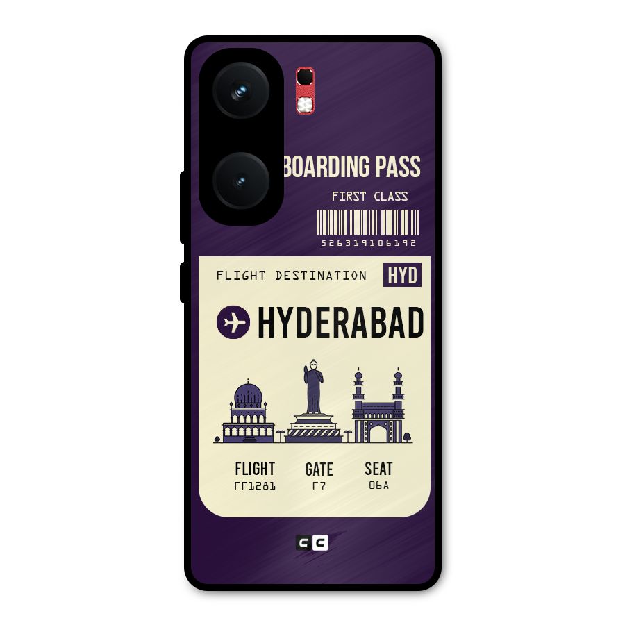 Hyderabad Boarding Pass Metal Back Case for iQOO Neo 9 Pro