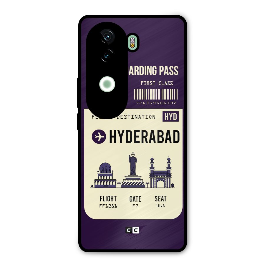 Hyderabad Boarding Pass Metal Back Case for iQOO Z9s