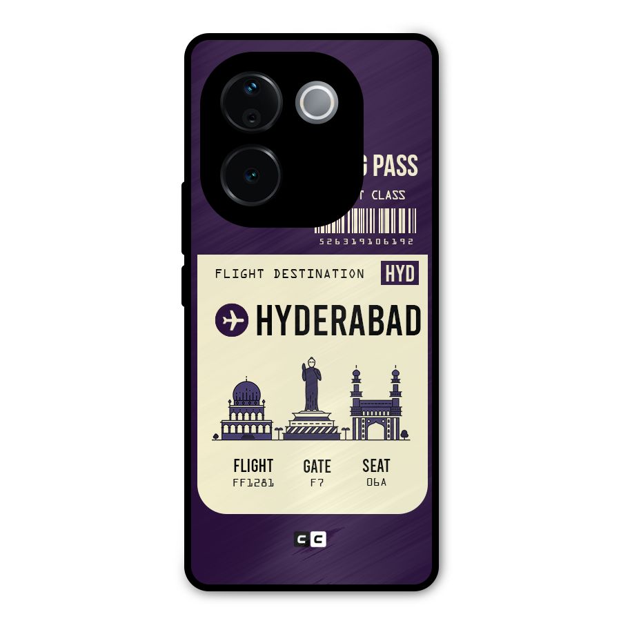 Hyderabad Boarding Pass Metal Back Case for iQOO Z9s Pro