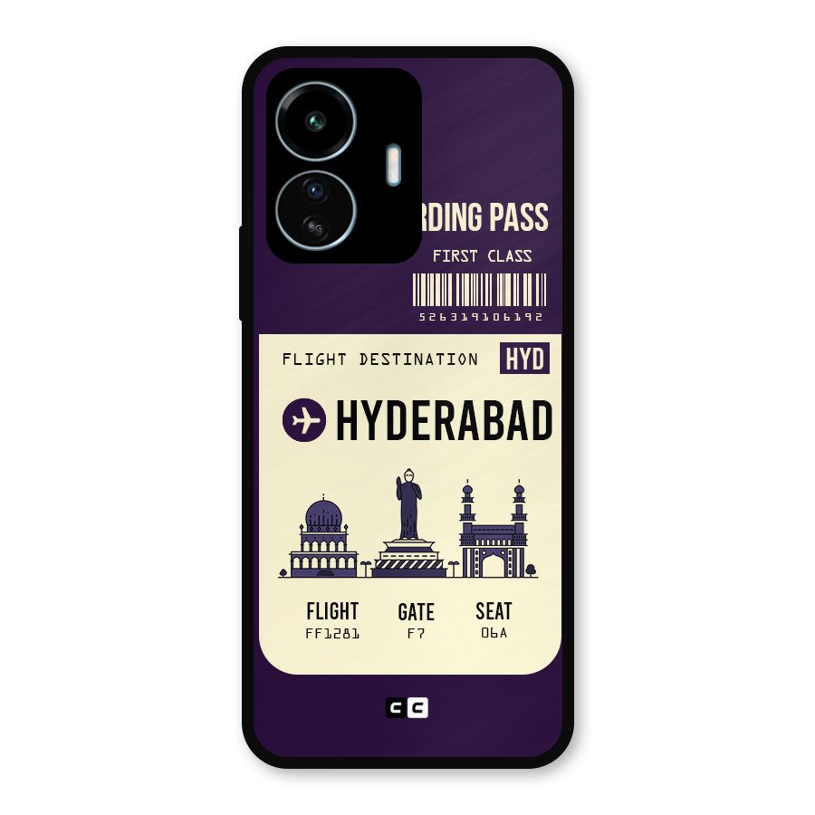 Hyderabad Boarding Pass Metal Back Case for vivo iQOO Z6 Lite 5G