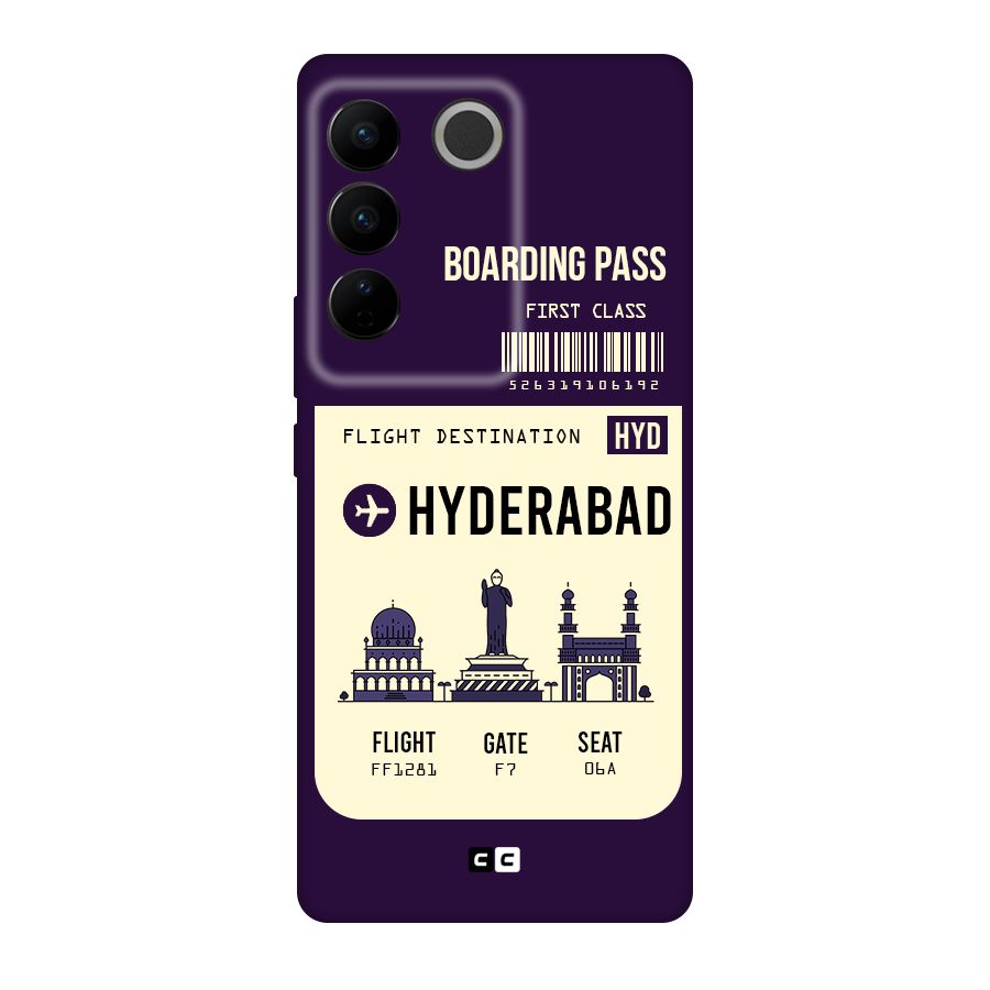 Hyderabad Boarding Pass Original Polycarbonate Back Case for Vivo V27