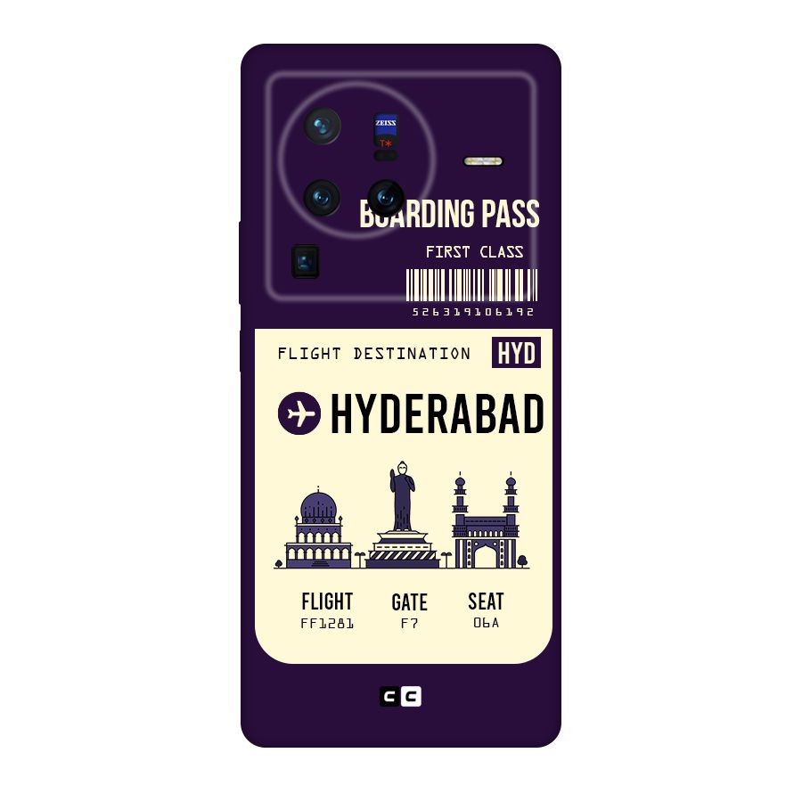 Hyderabad Boarding Pass Original Polycarbonate Back Case for Vivo X80