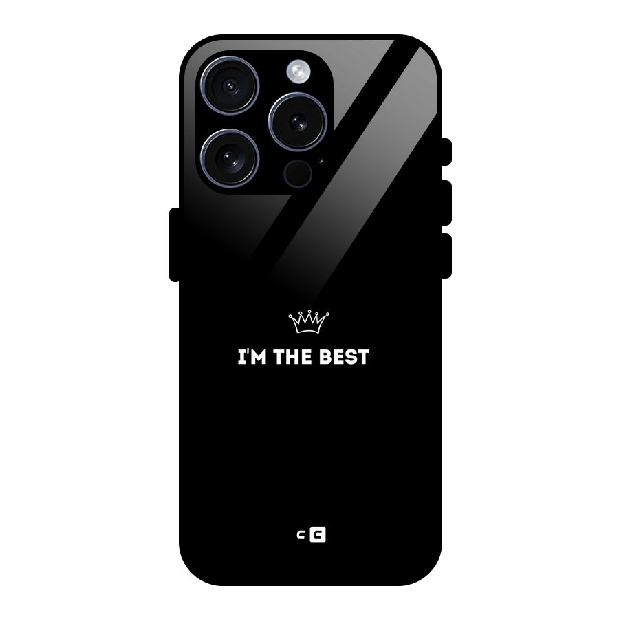 I Am The Best Glass Back Case for iPhone 15 Pro