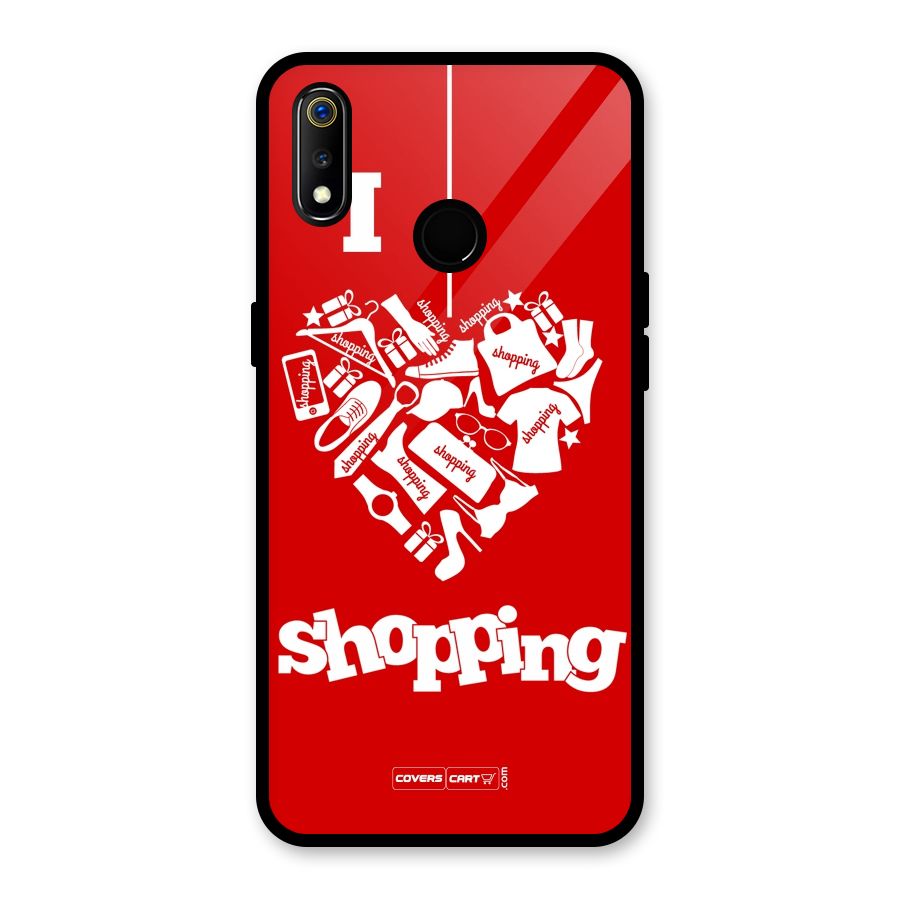 I Love Shopping Glass Back Case for Realme 3i